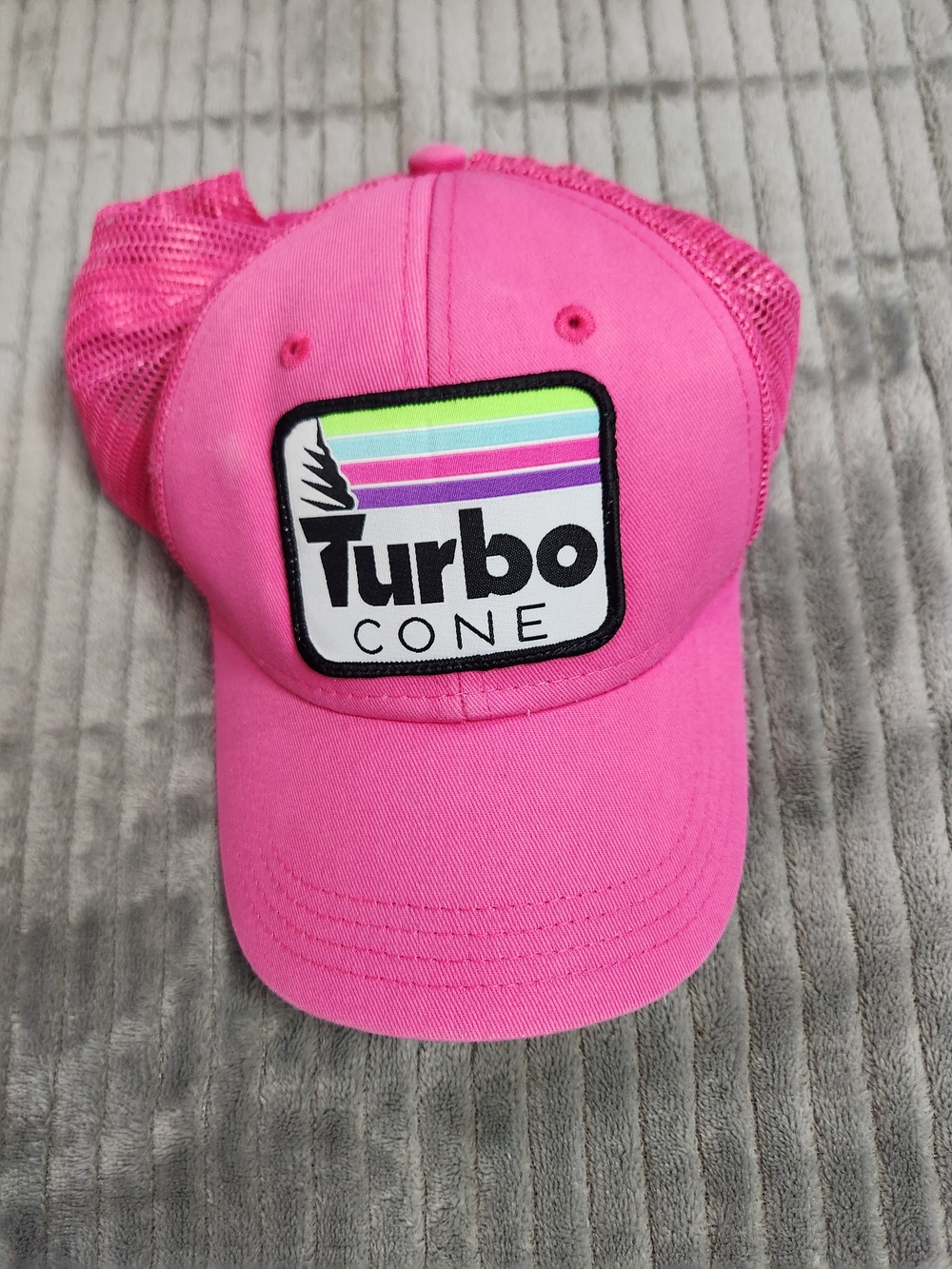 Turbo Cone Pink Mesh Trucker Hat youth one size